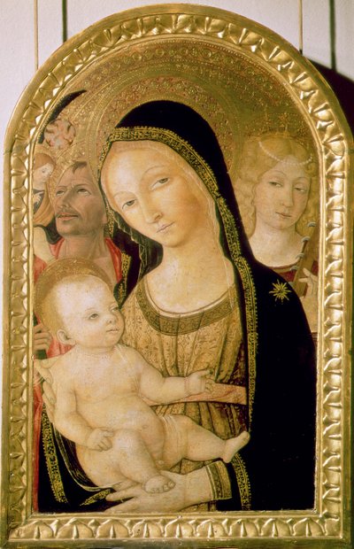 Madonna und Kind mit den Heiligen Katharina und Christophorus, 1470 von Matteo di Giovanni di Bartolo